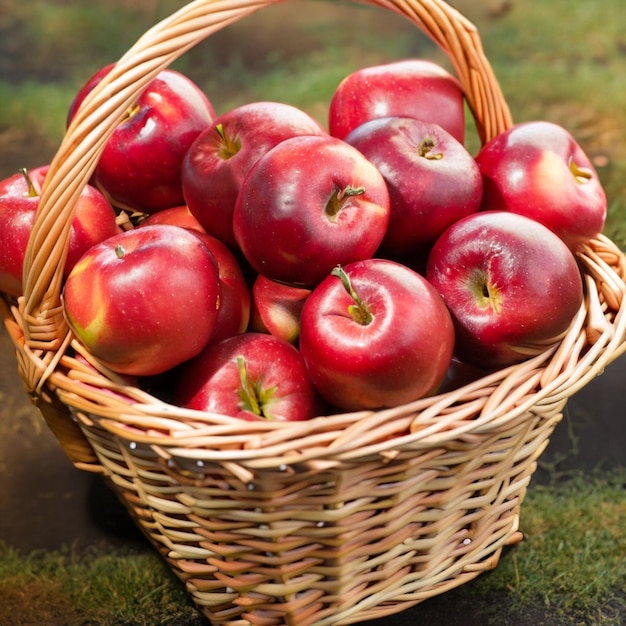 wicker basket with fruits