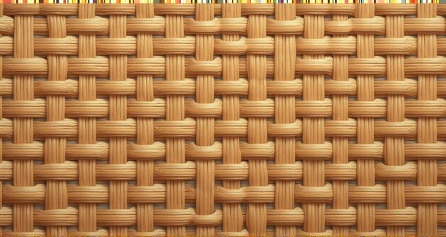 Photo wicker basket with a pattern of wicker and the word wicker on it