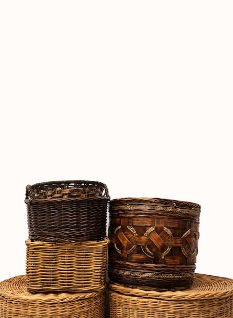 Wicker craft straw osier reed baskets for home storage