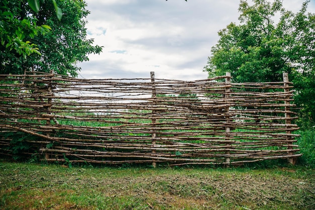 wicker fence of twigs