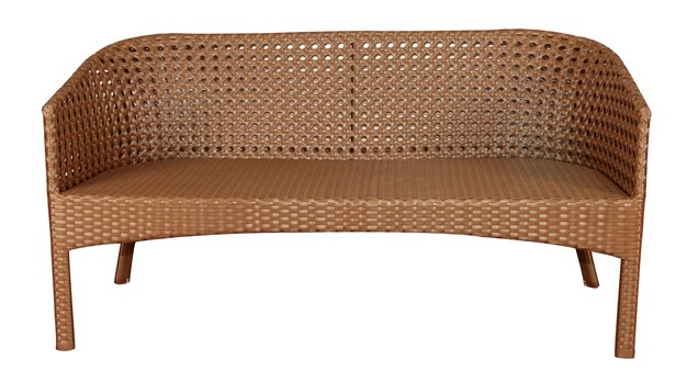 Wicker rattan sofa. Outdoor or garden rattan furniture.