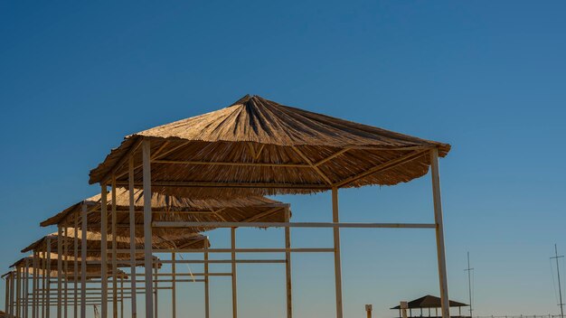 Wicker sunshade on a beach