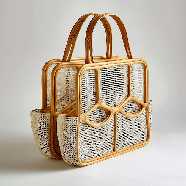 a wicker and wicker bag with handles that say quot wicker quot