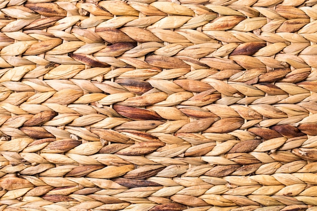 Wicker wood background close up