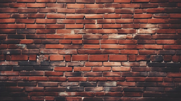 Wide angle vintage red brick wall background