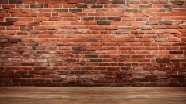 Wide angle Vintage Red brick wall Background