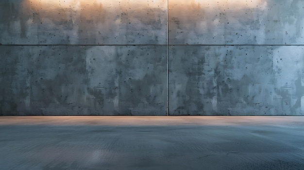 Wide Concrete Texture Background Wall with Floor Panorama for Composing Generative AI