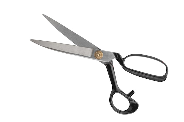 Wide open old shears with clipping path