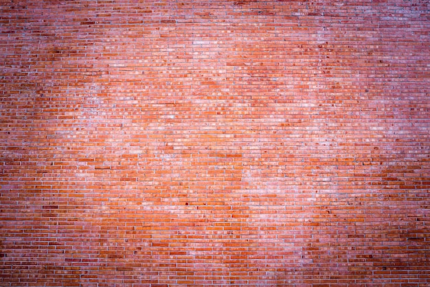 Wide panorama brick wall of red color banner