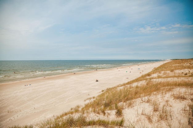 Wide sandy beach on the Baltic sea Curonian Spit Lithuania