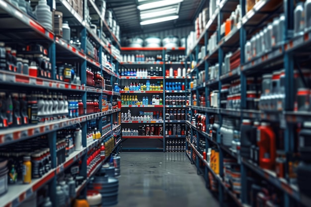 Wide Shot of Commercial Auto Parts Store