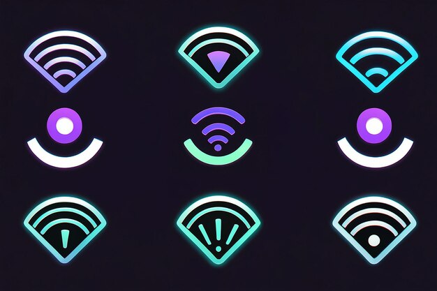 Photo wifi icon set internet connection wireless network icon broadcasting area with wifi