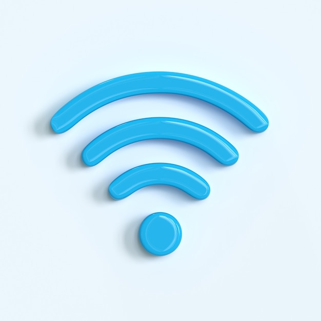 WiFi icon Wireless internet access 3d render