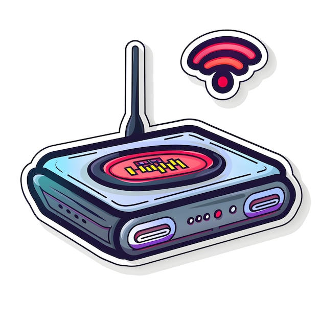 WiFi Router Illustration with Signal Icon Generative Ai