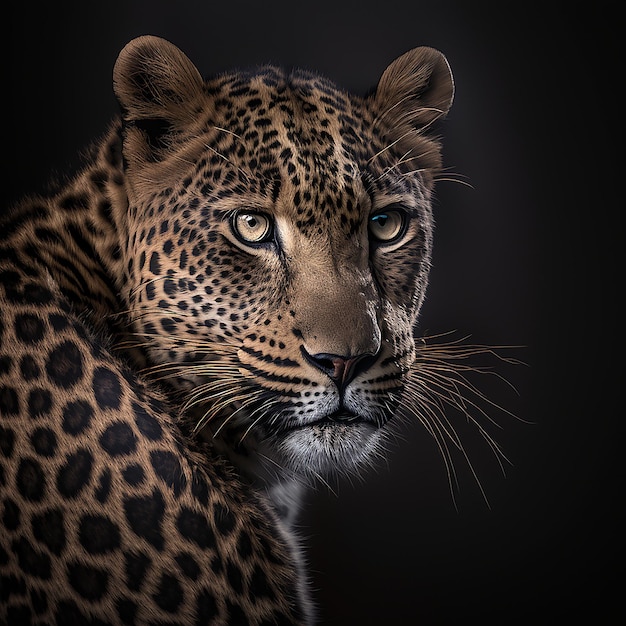 Wild Animal Leopard Portrait Illustration Generative AI