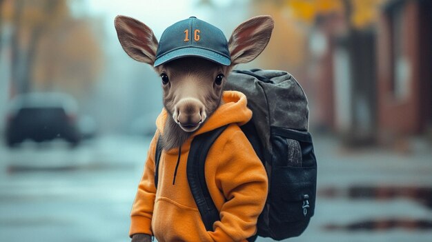 Photo wild animals with cap amp jacket