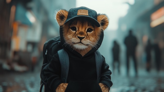 Photo wild animals with cap amp jacket