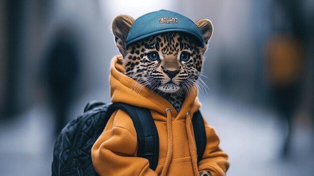 Photo wild animals with cap amp jacket