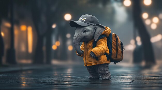 Photo wild animals with cap amp jacket