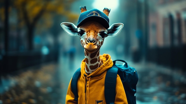 Photo wild animals with cap amp jacket