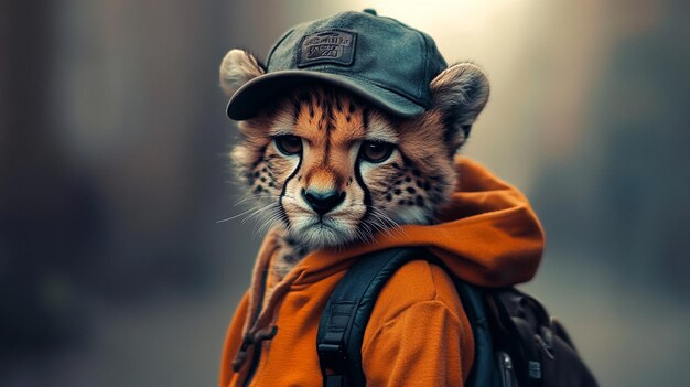 Photo wild animals with cap amp jacket