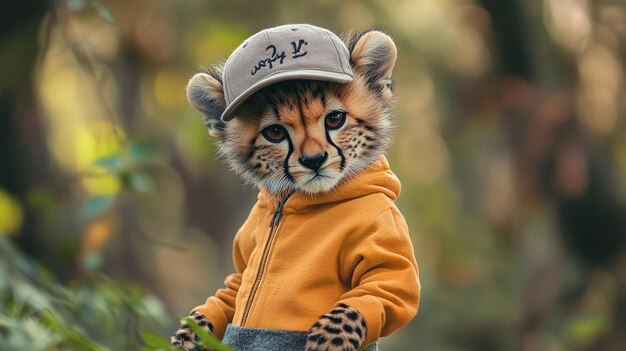 Photo wild animals with cap amp jacket