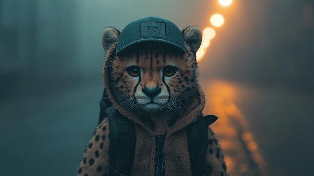 Photo wild animals with cap amp jacket