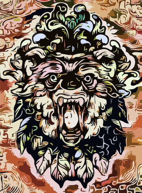 A wild beast. abstract illustration