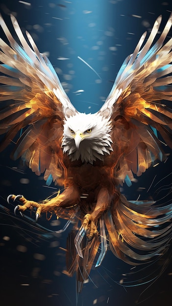 Wild Eagle Majesty Majestic Scene of a Wild Eagle Standing Generative AI