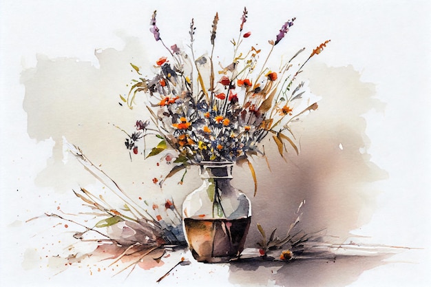 Wild flowers Watercolor