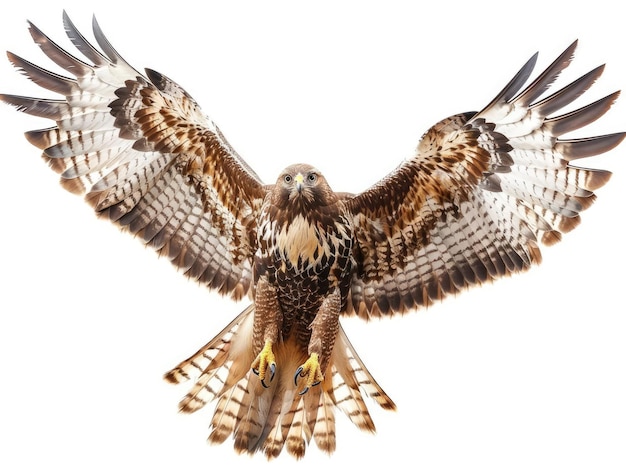 Wild hawk animal isolated on white background