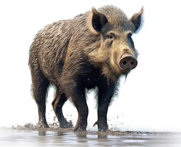 Wild hog or wild pig isolated