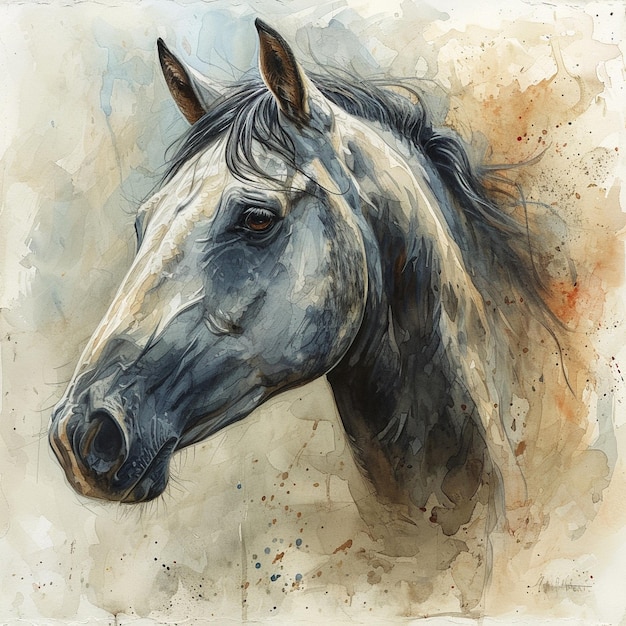 Wild horse and horse painting