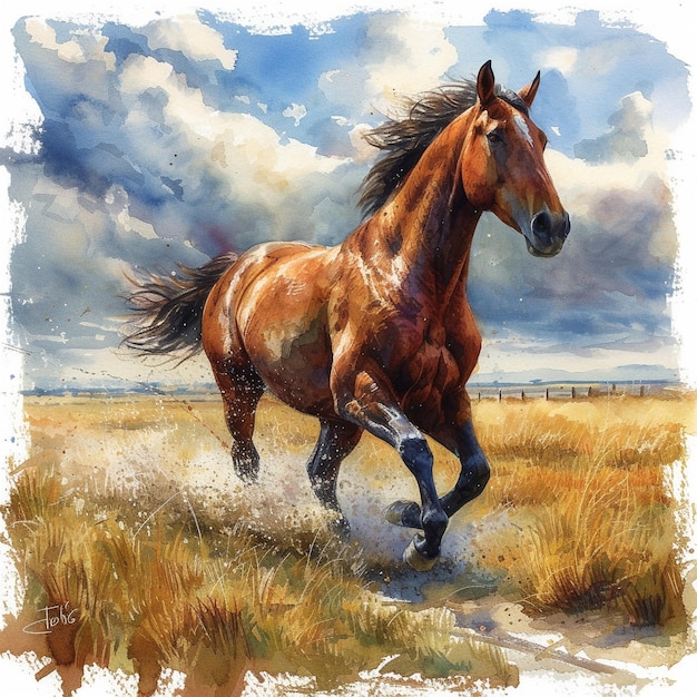 Wild horse and horse painting