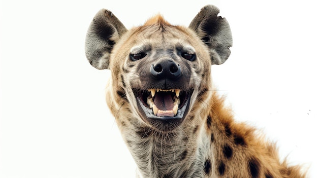 Wild Hyena Laughing on Transparent Background