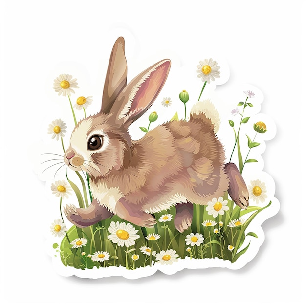 Photo wild rabbit die cut sticker