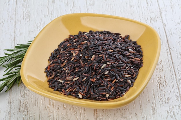 Wild rice in the bowl