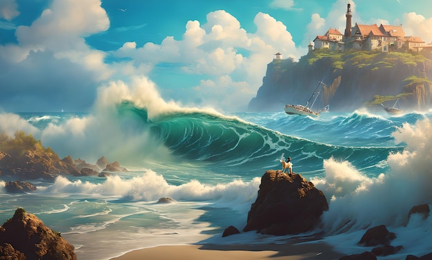 Wild Seas at High Noon Wallpaper