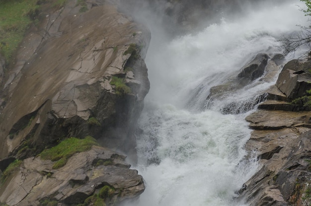 Wild water over rocks