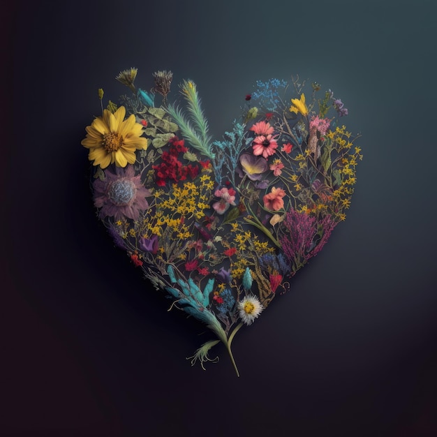 Wildflower heart wallpaper Made by AIArtificial intelligence