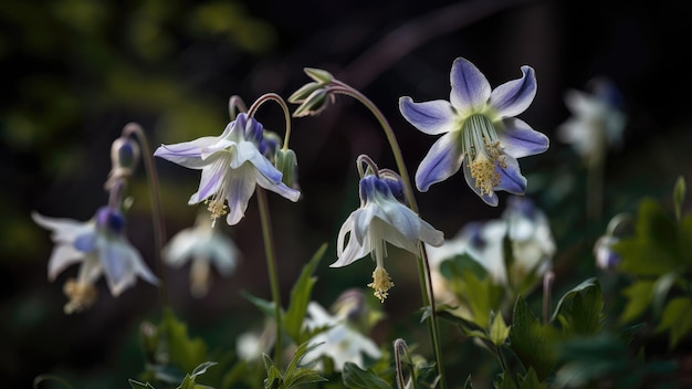 Wildflowers Columbines Background Flowers Plant Generative AI