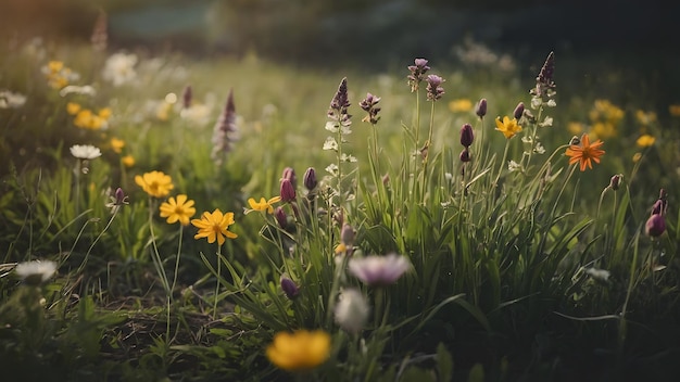 Photo wildflowers in a meadow