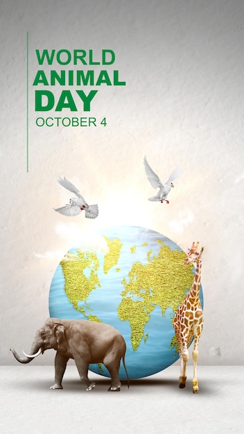 Photo wildlife animal and earth world animal day concept