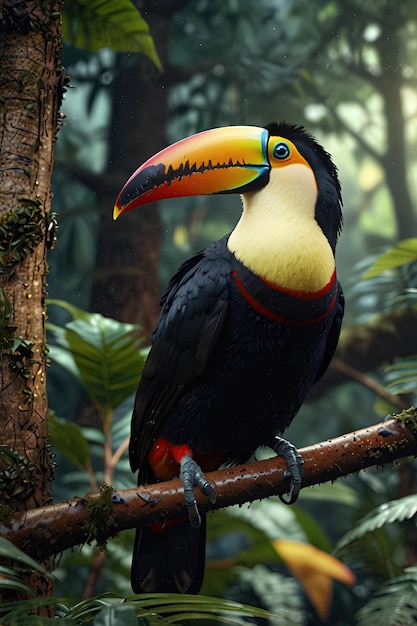 wildlife stunning head of the Toucan bird is exquisitely detailed and beautiful