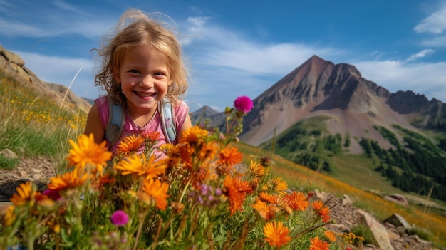 Wilson Peak in Colorado with wildflowers in an amazing photo created by Generative AI