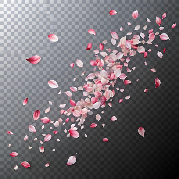 Photo wind blowing petals isolated on transparent background