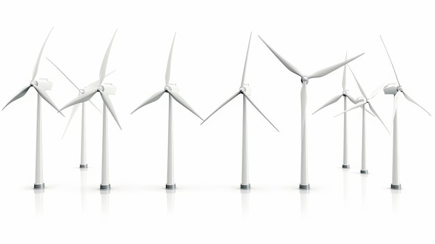 Photo wind farm isolate on white background