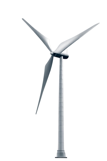 Wind turbine generator isolated on white background AI generated