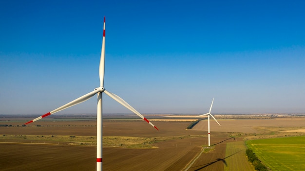 Wind turbine on a green field