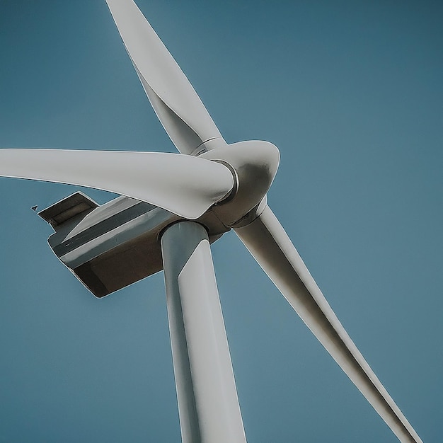 Photo a wind turbine with a black and white logo on the top